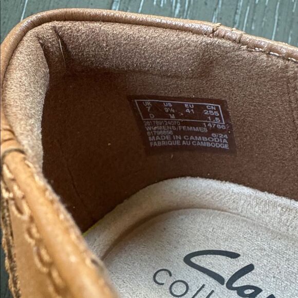 Clarks Marilyn Nora Tan Leather Block Heel Pumps Block Heel Classic Size 9.5 EUC - Picture 6 of 12